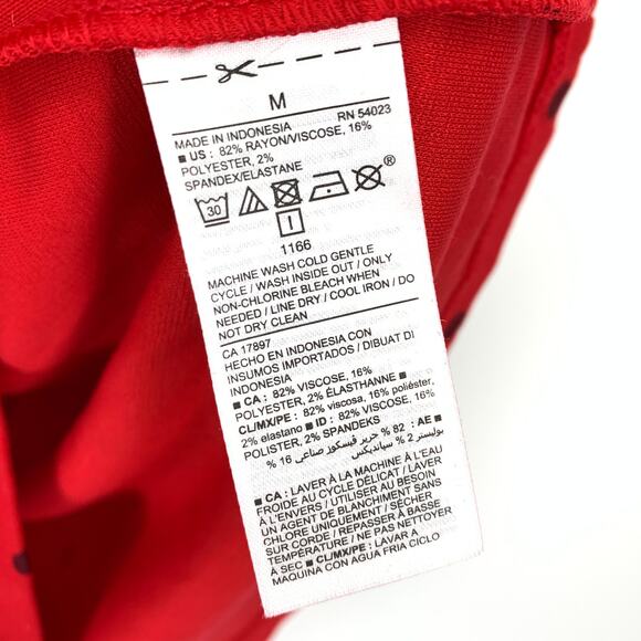 SOLD Old Navy Shift Dress Womens Size Medium Red Black Polka Dots Long Sleeve - Picture 8 of 8